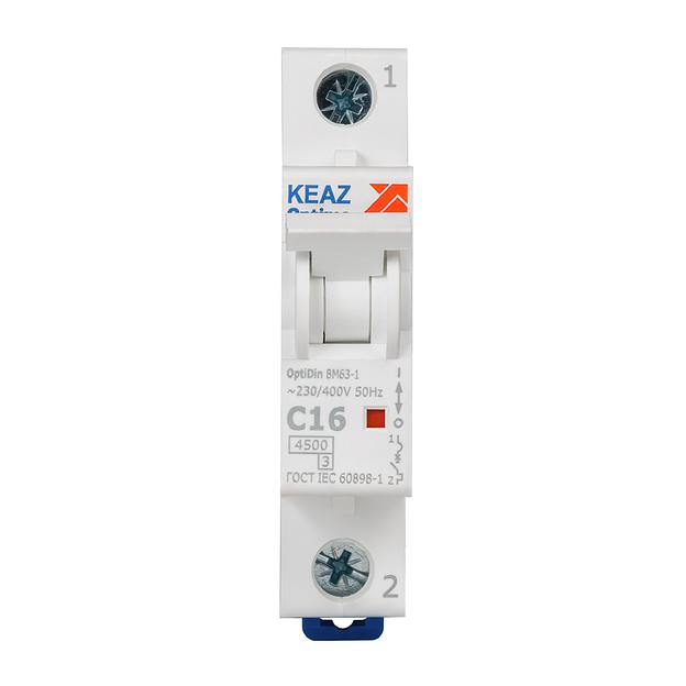 Выключатель автоматический модульный OptiDin BM63-1C16-4.5-УХЛ3 КЭАЗ 326794 фото 2