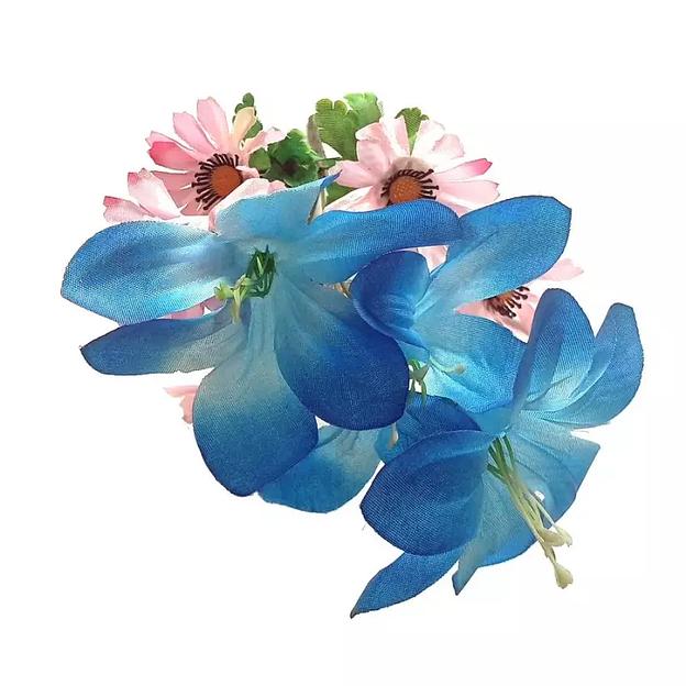 Букет лилий с ромашками 8 голов (2 вида 3+5) 32см 406-680+082 406-557+016 фото 3