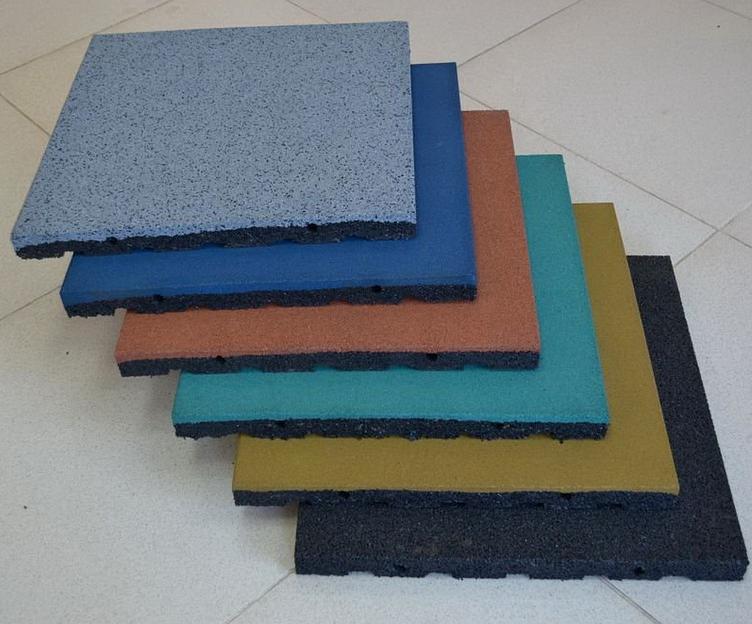 Плитка резиновая 500х500х40 мм соединение втулки жёлтый, оранжевый ОПТ фото 3