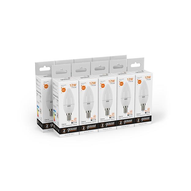 GAUSS 33112 Светодиодная лампа LED Elementary Свеча 12W 880lm E14 3000K фото 5