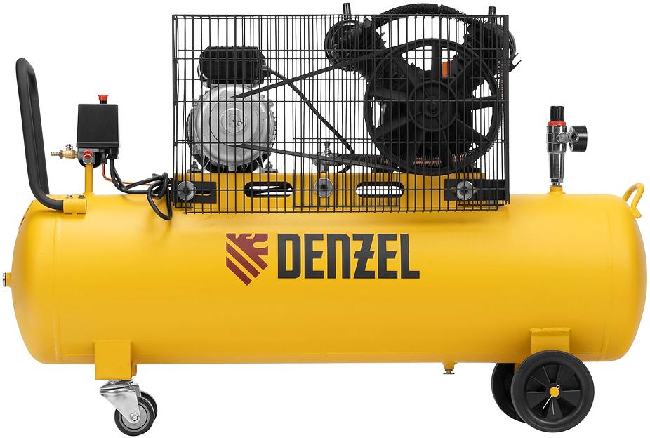 Компрессор поршневой Denzel BCV2300/100 масляный 440л/мин 100л 2300Вт желтый/черный фото 4