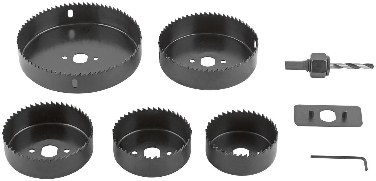 Пилы круговые Профи 68 -127 мм набор 5 шт. (68, 72, 82, 102, 127 мм) в кейсе фото 2