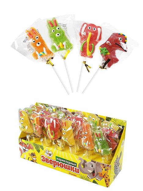 Мармелад «Мармеладные зверюшки» на палочке ОПТ фото 1
