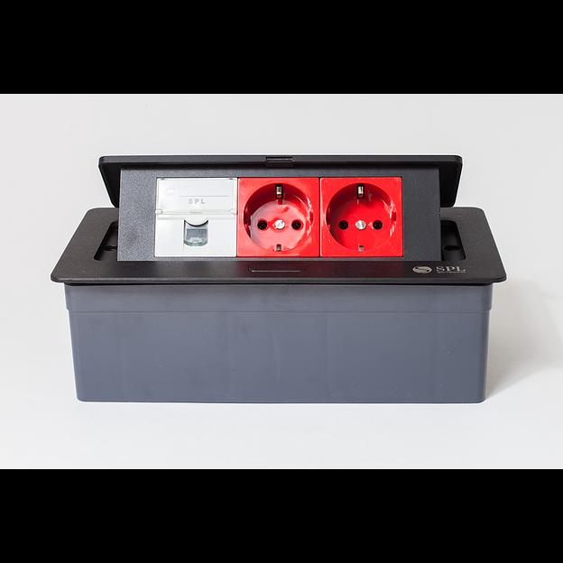 Люк на 3 поста (45х45), металл, черный с пластиковой коробкой, IP40 фото 6