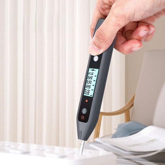 Индикаторная отвертка-тестер напряжения цифровая "Home Series Gray" Deli HT7005 (12-250 В, фонарик, батарейки в комплекте) фото 4