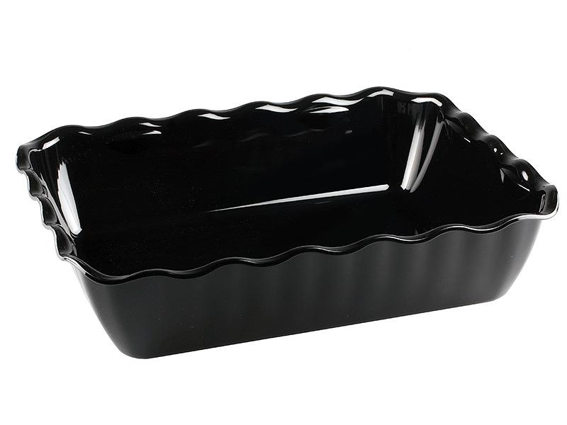 Салатник 330*265 мм. 4000 мл. h=80 мм. с волнистыми краями черный  /1/14/ фото 1