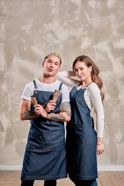 Фартук синий FSK Джинс на люверсах опт фото 1