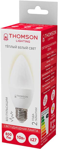 Лампа светодиодная Thomson TH-B2023 10Вт цок.:E27 свеча 220B 3000K св.свеч.бел.теп. Candle (упак.:1шт) фото 3