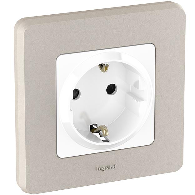 Розетка 2К+З со шторками - немецкий стандарт - 16 А - 250 В~ - INSPIRIA - белый Legrand 673730 фото 8