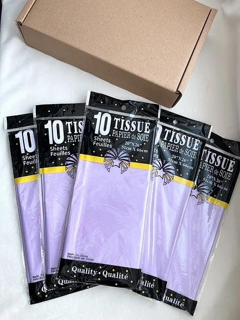 Бумага тишью светло-сиреневая 51×66 см, 50 листов опт фото 4