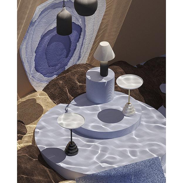 Столик кофейный Sustainable collection, Ø38 см, серо-голубой/черный фото 8