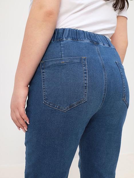 Джинсы женские бананы на резинке с высокой посадкой летние ОПТ фото 1