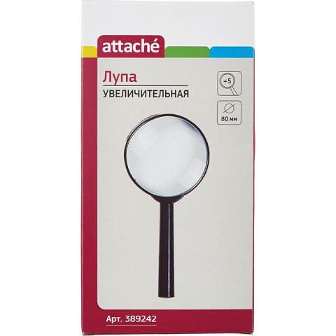 Лупа ручная 5-кратная, диаметр 80 мм, Attache фото 1