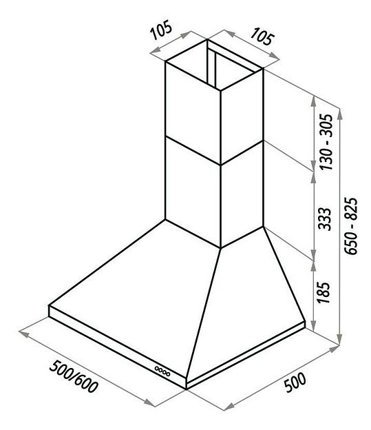 Вытяжка каминная Maunfeld Aire 60 белый управление: кнопочное (1 мотор) фото 2