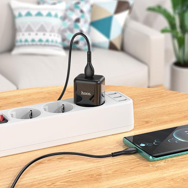 Сетевое зар./устр. Hoco N32 Glory Black 30W (PD+QC+AFC) USB-C универсальное черный фото 4
