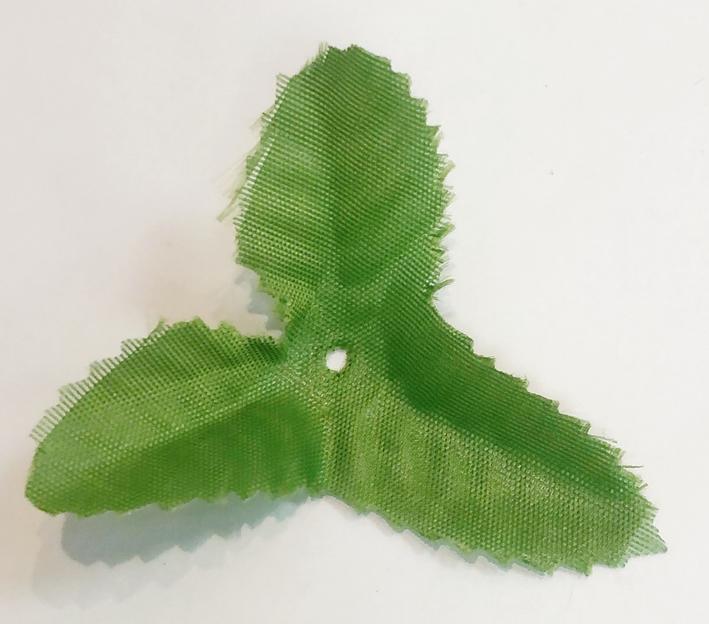 Искусственные цветы Лист тройной овальный, атлас, 7 см, опт фото 1