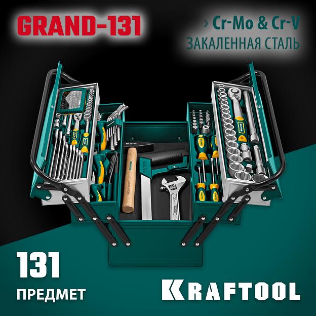 KRAFTOOL GRAND-131, 131 предм., (1/2″+1/4″), универсальный набор инструмента (27978-H131) фото 2