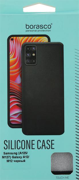 Чехол (клип-кейс) BoraSCO для Samsung Galaxy A12 черный (матовый) (39790) фото 7