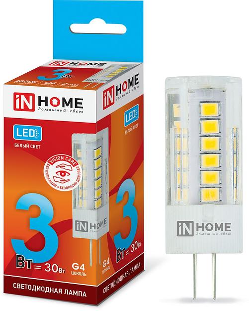 Лампа светодиодная LED-JC-VC 3Вт 12В G4 4000К 260Лм IN HOME фото 1