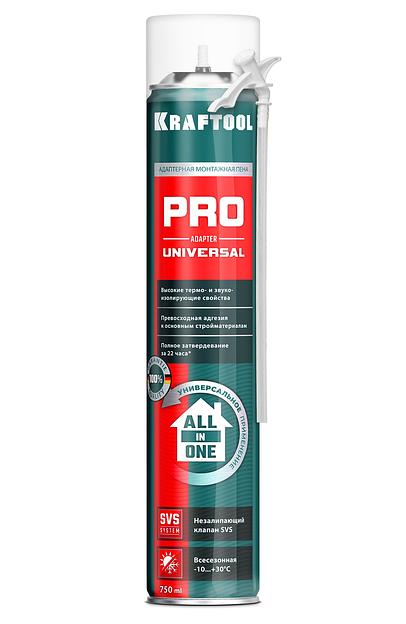 KRAFTOOL ADAPTER PRO, 750 мл, адаптерная, всесезонная, SVS, не залипающий клапан, выход до 45 л, монтажная пена (41173) фото 1
