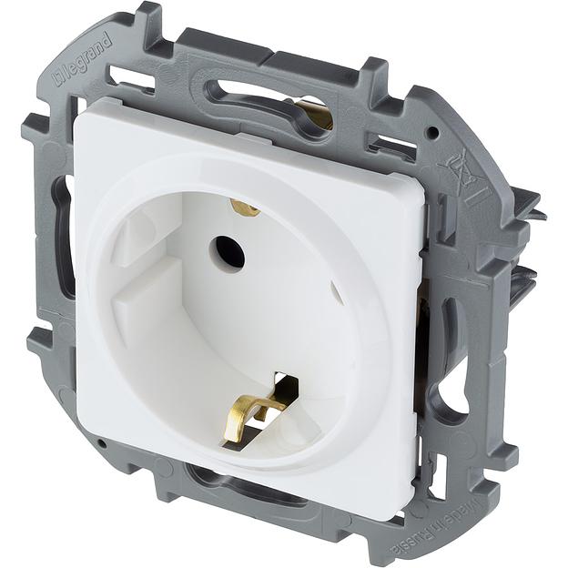 Розетка 2К+З со шторками - немецкий стандарт - 16 А - 250 В~ - INSPIRIA - белый Legrand 673730 фото 3
