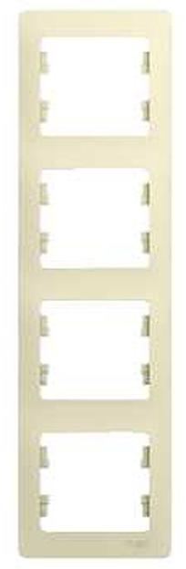 Systeme electric GSL000208 GLOSSA 4-постовая РАМКА, вертикальная, БЕЖЕВЫЙ фото 4