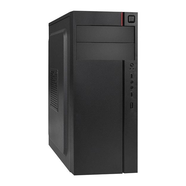 Exegate EX290180RUS Корпус Miditower ExeGate AA-440-AA400 (ATX, AA400 8 см, 2*USB, аудио, черный) фото 1