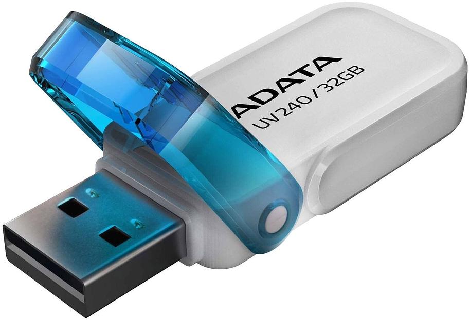 Флеш Диск A-Data 32Gb UV240 AUV240-32G-RWH USB2.0 белый фото 2