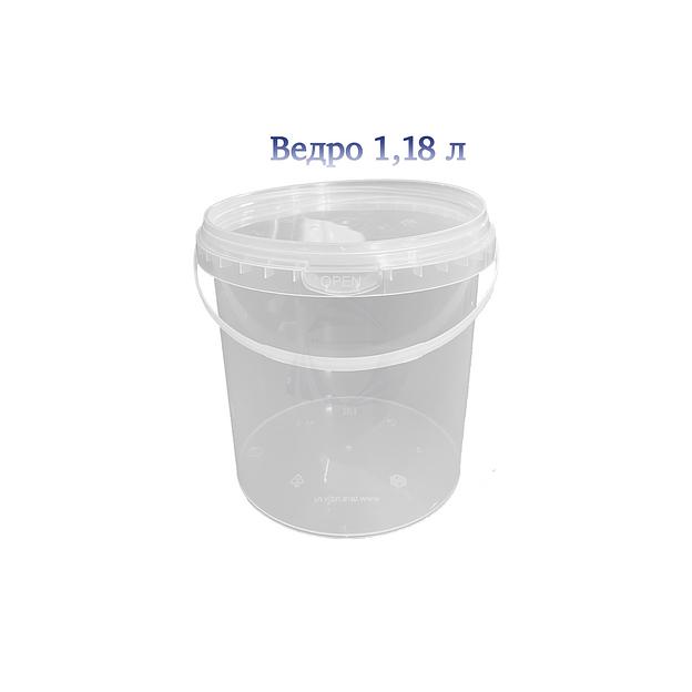 Ведро пластиковое с крышкой 1.18 л опт фото 1