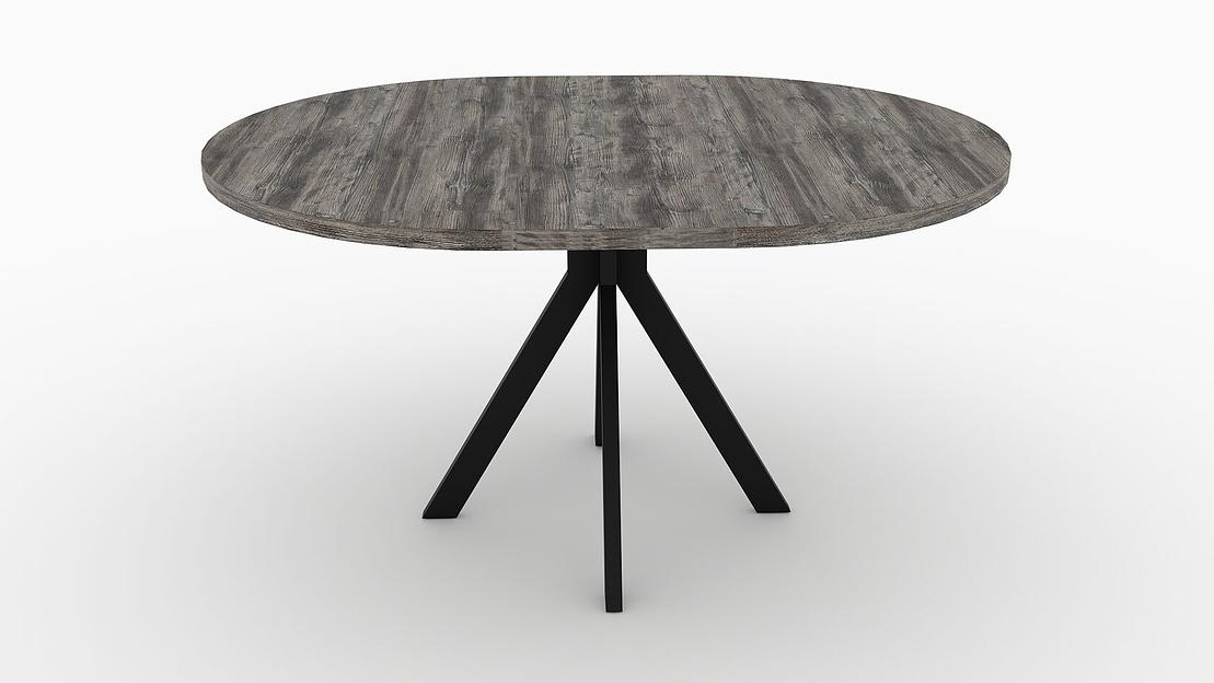 Стол Сохо 110(+35)×110×77 см чёрный металл, сосна пасадена фото 6