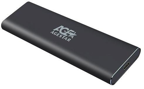 Внешний корпус SSD AgeStar 31UBNV1C m2 NVME 2280 M-key алюминий серый фото 1