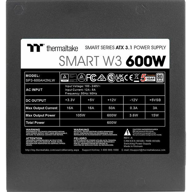 Блок питания ПК Thermaltake Smart W3 600 фото 3