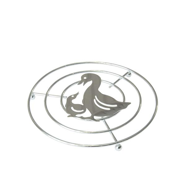 Подставка под горячее "Утка с утенком" (205х17мм), хром фото 1