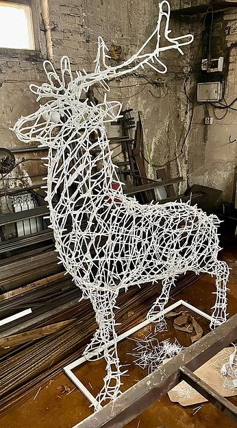 Металлическая световая фигура 3D «Олень» с диодным освещением ОПТ  фото 8