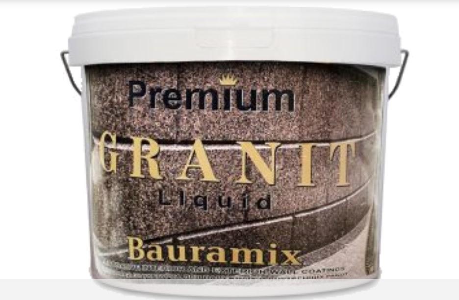 Штукатурка декоративная Bauramix «Liquid Granite» серый 10 кг ОПТ фото 1