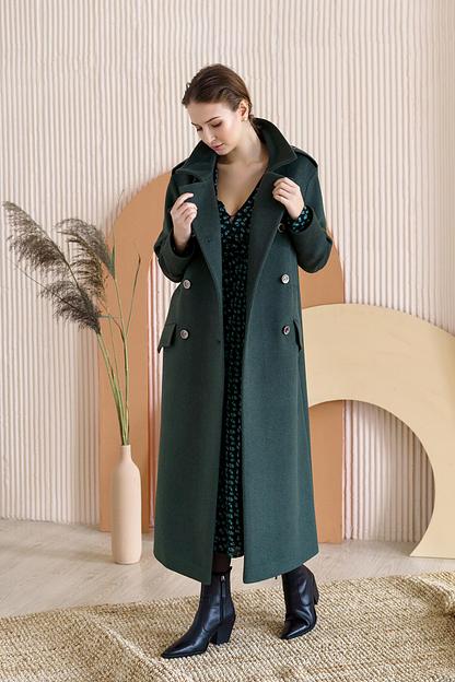 Женское демисезонное пальто Mmoda изумрудный, арт.22М19 фото 2