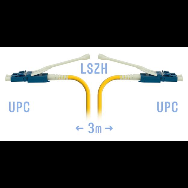 Патчкорд оптический LC/UPC SM Duplex (HD) 3 метра, волокно G.657.A1 фото 1