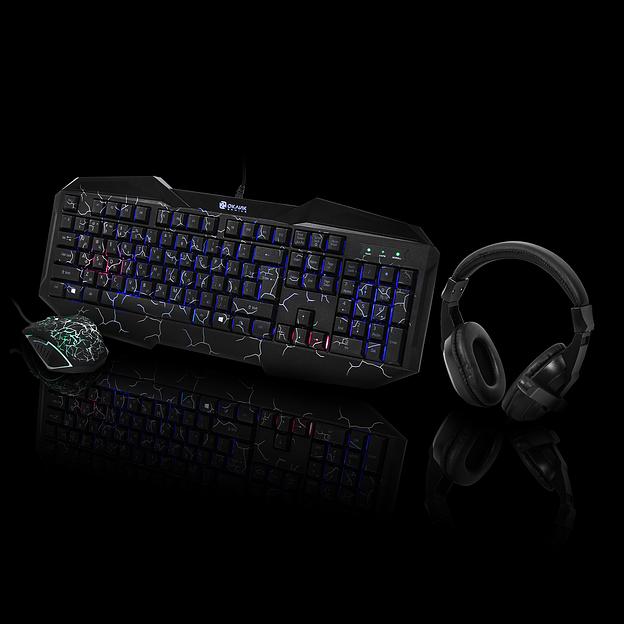 Комплект Оклик HS-HKM100G IMPERIAL (клавиатура, мышь, гарнитура) черный (489352) фото 7