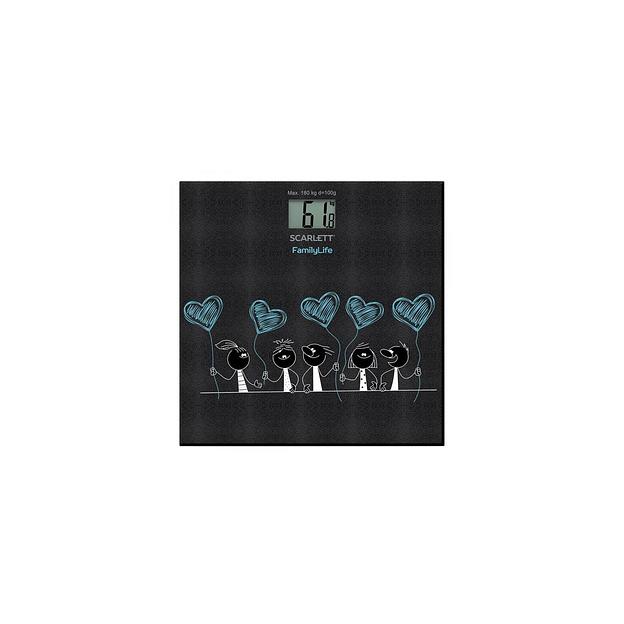 Напольные весы Scarlett SC-BS33E019, до 180кг, цвет: черный/рисунок фото 1