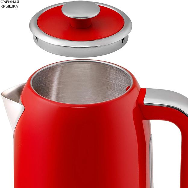 Чайник электрический Galaxy Line GL 0349 1.7л. 2200Вт красный корпус: нерж.сталь (ГЛ0349Л) фото 5