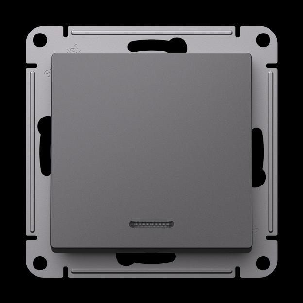 ATLASDESIGN 1-клавишный ВЫКЛЮЧАТЕЛЬ с подсветкой, сх.1а, 10АХ, механизм, БАЗАЛЬТ фото 1