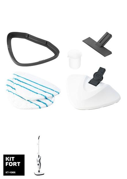 Швабра паровая Kitfort КТ-1006 1500Вт белый фото 2