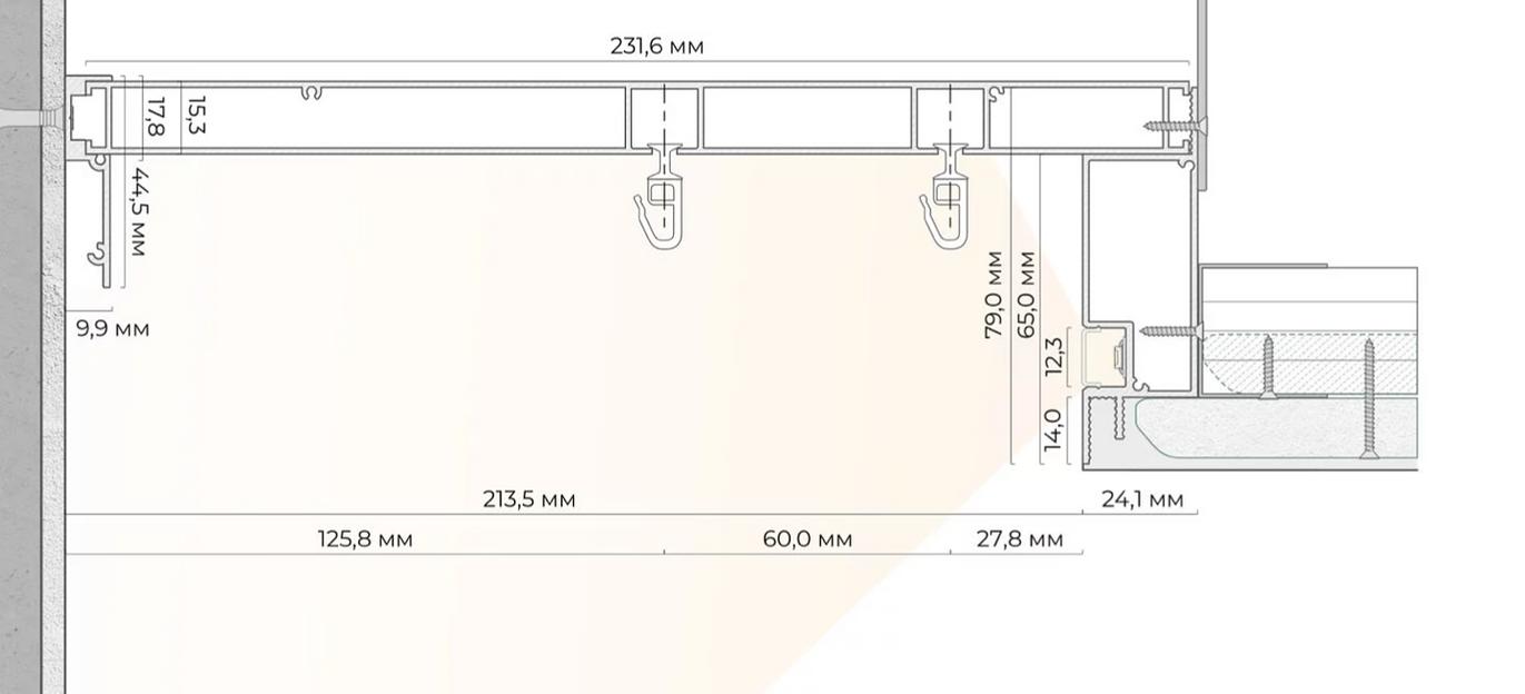 Ниша для штор FerGipps Б 01 с карнизом М 01 и держателем ТД 1 ОПТ фото 3