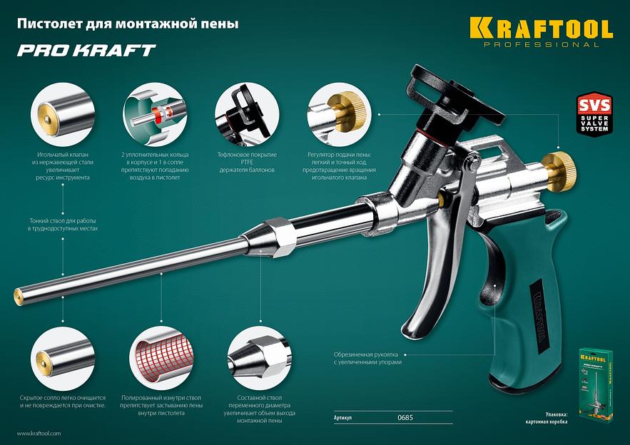 KRAFTOOL ProKraft, тефлоновый пистолет для монтажной пены (0685) фото 7