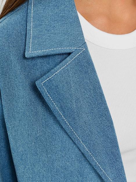 Жакет женский из денима, голубой, опт фото 4