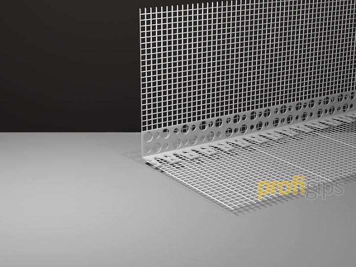 Перфорированный арочный профиль ПВХ (уголок) с сеткой 100x100 мм ProfiGips 2,5 м ОПТ фото 1