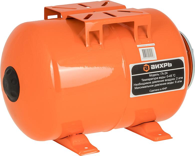Гидроаккумулятор Вихрь ГА-24 24л 6бар оранжевый (68/6/1) фото 3