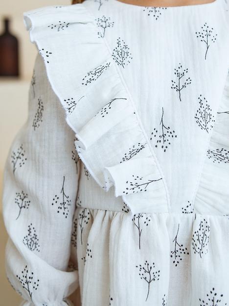 Платье MINI DI «Адель» веточки на белом, муслин, арт.290/2200 ОПТ фото 8