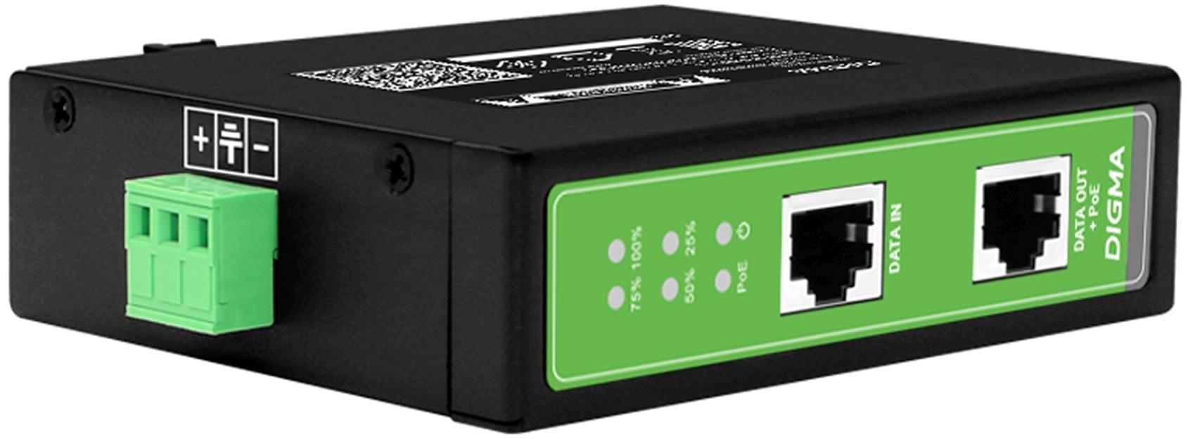 Инжектор PoE Digma DNP30W48GDXM 10/100/1000BASE-T 30Вт 37-57В(DC) фото 8