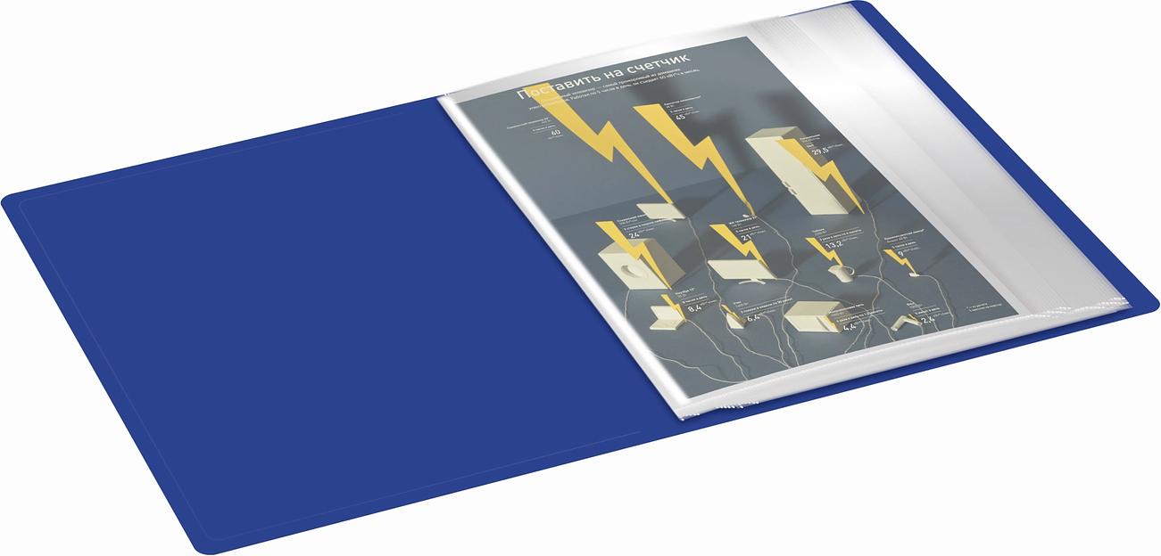 Папка с 80 прозр.вклад. Silwerhof Eco SE-V80BLU A4 пластик 0.7мм синий фото 6